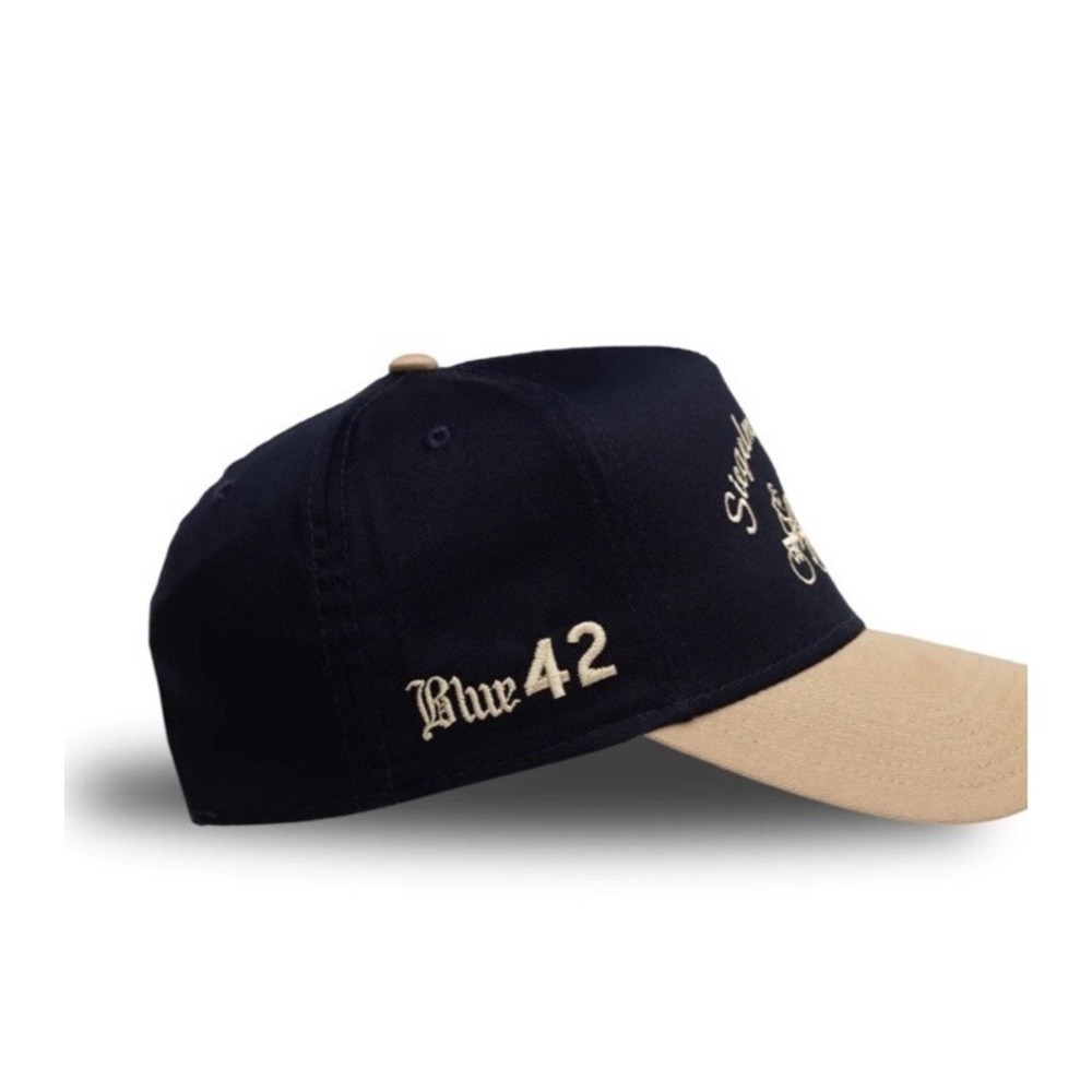 Siegelman Stable Blue42 two tone navy blue and khaki